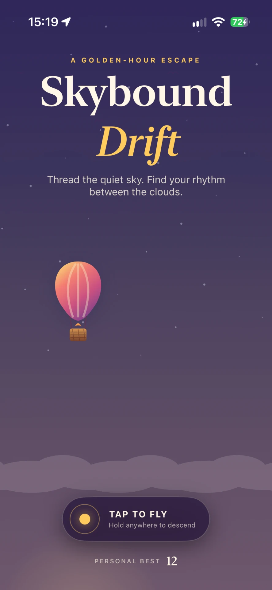 Skybound Drift title screen